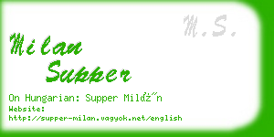 milan supper business card